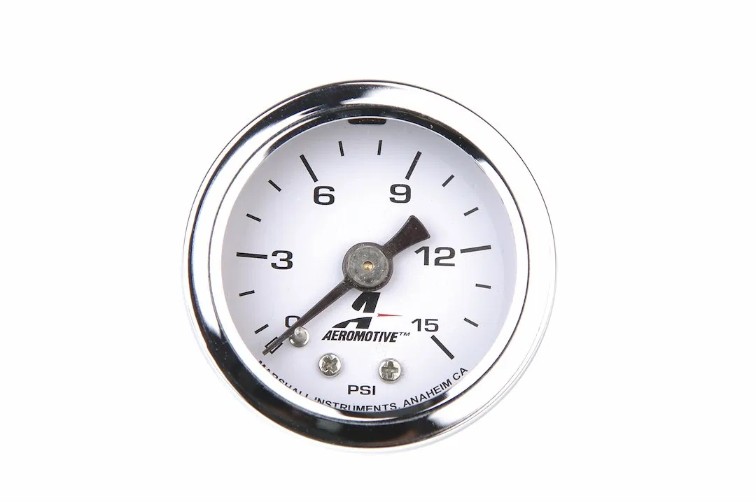 15632 – AEROMOTIVE Gauge Fuel Pressure, 1-1/2 Inch Diameter 15 PSI Analog